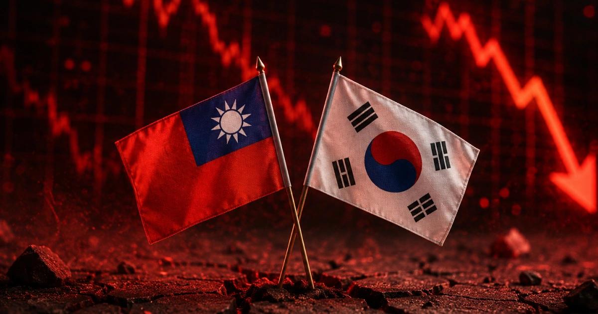 韓股連10日熔斷、台股大跌千點失守季線！三大因素釀亞洲股災