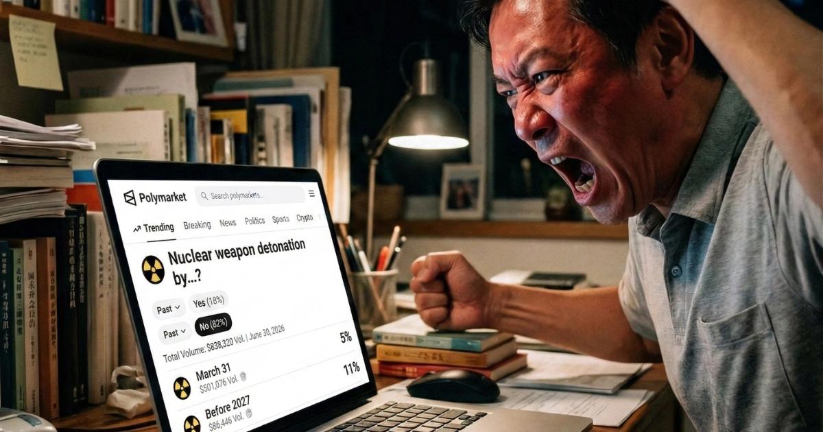 Polymarket核爆合約吸引65萬鎂交易！引爆道德、內線爭議，官方緊急下架Polymarket 上架核爆預測合約引發 22% 機率爭議，交易量逾 200 萬美元，平台下架並面臨監管壓力。