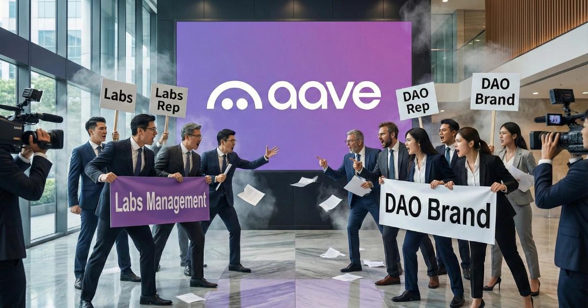 Aave DAO爆發治理內戰！一個品牌資產移交提案，為何引發強烈反彈品牌資產爭議引爆 Aave 內戰，治理程序遭質疑，巨鯨清倉重挫幣價，暴露 DAO 與開發實體權力失衡風險再現。