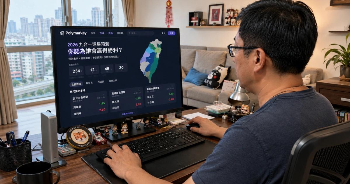 2026台灣選舉預測市場下注案「正式起訴」：他在Polymarket押2.3萬被抓
