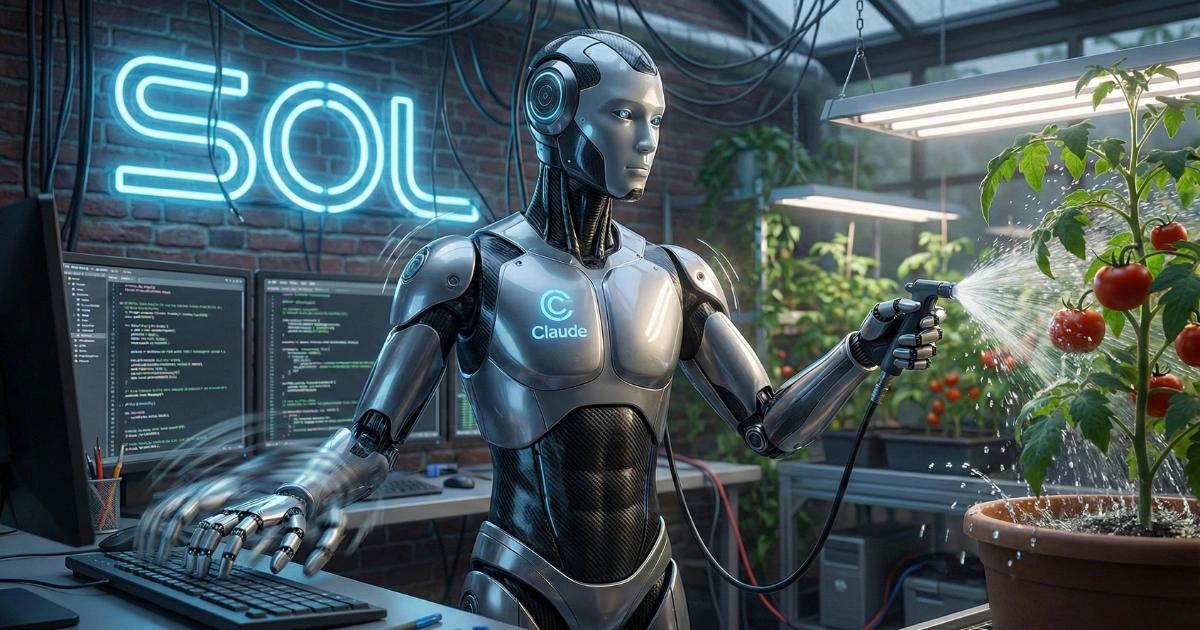 Claude不只會寫代碼還會種番茄！全自動溫室餵養Sol，還有出迷因幣？AI 模型 Claude 全權照顧番茄 Sol，在系統故障下仍成功自救復原，展現 AI 結合 IoT 的實體決策潛力，也意外引爆迷因幣關注。