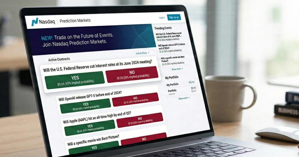 那斯達克跟隨Cboe！進軍預測市場，擬推「是與否」二元選擇權那斯達克向 SEC 申請推出二元選擇權，鎖定 Nasdaq 100 指數，預測市場加速走向合規化與主流化。