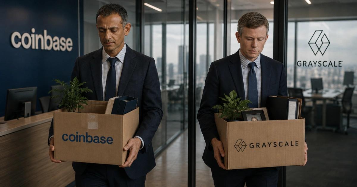 加密巨頭高層人事地震!Coinbase法務長、Grayscale財務長雙雙辭職